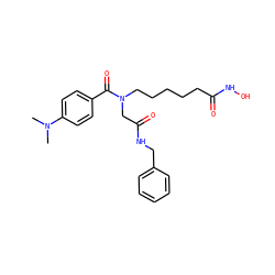 CN(C)c1ccc(C(=O)N(CCCCCC(=O)NO)CC(=O)NCc2ccccc2)cc1 ZINC001772648698