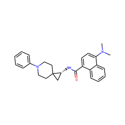 CN(C)c1ccc(C(=O)N[C@@H]2CC23CCN(c2ccccc2)CC3)c2ccccc12 ZINC000095576019