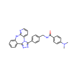 CN(C)c1ccc(C(=O)NCc2ccc(-c3nnc4n3-c3cccnc3Nc3ccccc3-4)cc2)cc1 ZINC000096174031