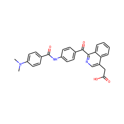 CN(C)c1ccc(C(=O)Nc2ccc(C(=O)c3ncc(CC(=O)O)c4ccccc34)cc2)cc1 ZINC000103256263