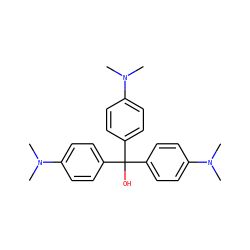 CN(C)c1ccc(C(O)(c2ccc(N(C)C)cc2)c2ccc(N(C)C)cc2)cc1 ZINC000003878154