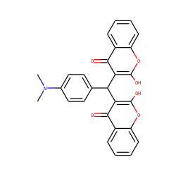 CN(C)c1ccc(C(c2c(O)oc3ccccc3c2=O)c2c(O)oc3ccccc3c2=O)cc1 ZINC000004062977