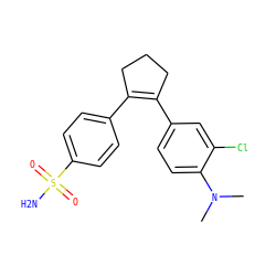 CN(C)c1ccc(C2=C(c3ccc(S(N)(=O)=O)cc3)CCC2)cc1Cl ZINC000003814656
