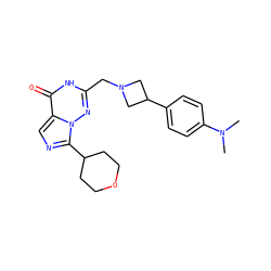 CN(C)c1ccc(C2CN(Cc3nn4c(C5CCOCC5)ncc4c(=O)[nH]3)C2)cc1 ZINC000205443459