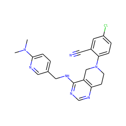 CN(C)c1ccc(CNc2ncnc3c2CN(c2ccc(Cl)cc2C#N)CC3)cn1 ZINC000148694606