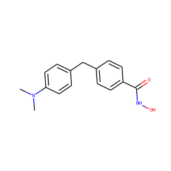 CN(C)c1ccc(Cc2ccc(C(=O)NO)cc2)cc1 ZINC000146246630