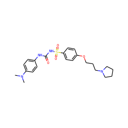 CN(C)c1ccc(NC(=O)NS(=O)(=O)c2ccc(OCCCN3CCCC3)cc2)cc1 ZINC000084617449
