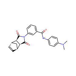 CN(C)c1ccc(NC(=O)c2cccc(N3C(=O)[C@H]4[C@H]5C=C[C@@H](C5)[C@H]4C3=O)c2)cc1 ZINC000100698321