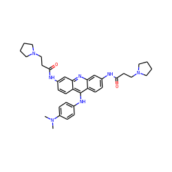 CN(C)c1ccc(Nc2c3ccc(NC(=O)CCN4CCCC4)cc3nc3cc(NC(=O)CCN4CCCC4)ccc23)cc1 ZINC000027519870