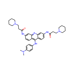CN(C)c1ccc(Nc2c3ccc(NC(=O)CCN4CCCCC4)cc3nc3cc(NC(=O)CCN4CCCCC4)ccc23)cc1 ZINC000028878780
