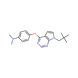 CN(C)c1ccc(Oc2ncnc3c2ccn3CC(C)(C)C)cc1 ZINC000095554377
