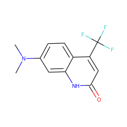 CN(C)c1ccc2c(C(F)(F)F)cc(=O)[nH]c2c1 ZINC000006666896