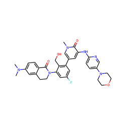 CN(C)c1ccc2c(c1)CCN(c1cc(F)cc(-c3cc(Nc4ccc(N5CCOCC5)cn4)c(=O)n(C)c3)c1CO)C2=O ZINC000139644007