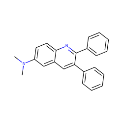 CN(C)c1ccc2nc(-c3ccccc3)c(-c3ccccc3)cc2c1 ZINC000653859619
