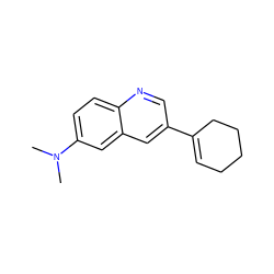 CN(C)c1ccc2ncc(C3=CCCCC3)cc2c1 ZINC000653871538
