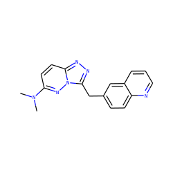CN(C)c1ccc2nnc(Cc3ccc4ncccc4c3)n2n1 ZINC000096284611