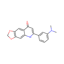 CN(C)c1cccc(-c2cc(=O)c3cc4c(cc3[nH]2)OCO4)c1 ZINC000005502604