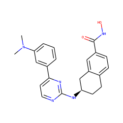 CN(C)c1cccc(-c2ccnc(N[C@@H]3CCc4ccc(C(=O)NO)cc4C3)n2)c1 ZINC000113846697