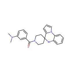 CN(C)c1cccc(C(=O)N2CCC3(CC2)Nc2ccccc2-n2cccc23)c1 ZINC000035399387