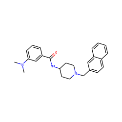 CN(C)c1cccc(C(=O)NC2CCN(Cc3ccc4ccccc4c3)CC2)c1 ZINC000036351718