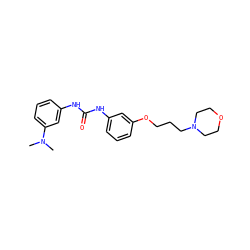 CN(C)c1cccc(NC(=O)Nc2cccc(OCCCN3CCOCC3)c2)c1 ZINC000043014587
