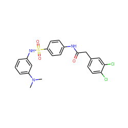 CN(C)c1cccc(NS(=O)(=O)c2ccc(NC(=O)Cc3ccc(Cl)c(Cl)c3)cc2)c1 ZINC000103250379