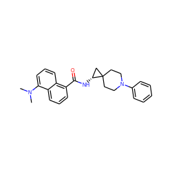CN(C)c1cccc2c(C(=O)N[C@@H]3CC34CCN(c3ccccc3)CC4)cccc12 ZINC000095575338
