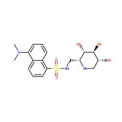 CN(C)c1cccc2c(S(=O)(=O)NC[C@H]3NC[C@@H](O)[C@H](O)[C@H]3O)cccc12 ZINC000169350294
