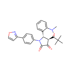 CN(C)c1ccccc1[C@@H]1[C@@H](C(=O)C(C)(C)C)C(=O)C(=O)N1c1ccc(-c2ccon2)cc1 ZINC000169694970