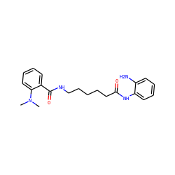 CN(C)c1ccccc1C(=O)NCCCCCC(=O)Nc1ccccc1N ZINC000117582153