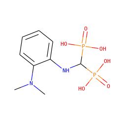 CN(C)c1ccccc1NC(P(=O)(O)O)P(=O)(O)O ZINC000013673750
