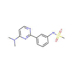 CN(C)c1ccnc(-c2cccc(NS(C)(=O)=O)c2)n1 ZINC000004257429
