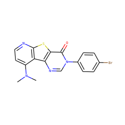CN(C)c1ccnc2sc3c(=O)n(-c4ccc(Br)cc4)cnc3c12 ZINC000013676090