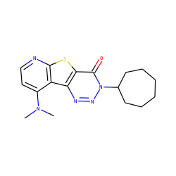 CN(C)c1ccnc2sc3c(=O)n(C4CCCCCC4)nnc3c12 ZINC000013676151