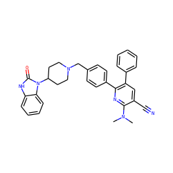 CN(C)c1nc(-c2ccc(CN3CCC(n4c(=O)[nH]c5ccccc54)CC3)cc2)c(-c2ccccc2)cc1C#N ZINC000029126965