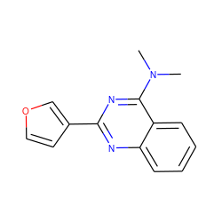 CN(C)c1nc(-c2ccoc2)nc2ccccc12 ZINC000004268453