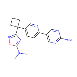 CN(C)c1nc(C2(c3ccc(-c4cnc(N)nc4)nc3)CCC2)no1 ZINC000096175418