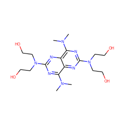 CN(C)c1nc(N(CCO)CCO)nc2c(N(C)C)nc(N(CCO)CCO)nc12 ZINC000001604425