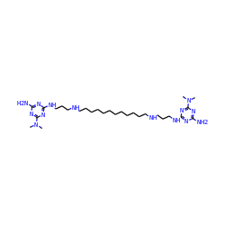 CN(C)c1nc(N)nc(NCCCNCCCCCCCCCCCCNCCCNc2nc(N)nc(N(C)C)n2)n1 ZINC000027098114