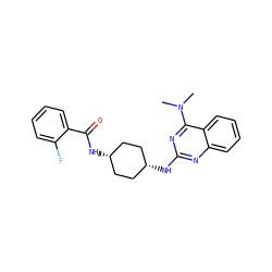 CN(C)c1nc(N[C@H]2CC[C@@H](NC(=O)c3ccccc3F)CC2)nc2ccccc12 ZINC000253694459