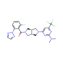 CN(C)c1nc(N2C[C@H]3CN(C(=O)c4c(F)cccc4-n4nccn4)C[C@H]3C2)cc(C(F)(F)F)n1 ZINC000116826552