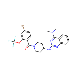 CN(C)c1nc(NC2CCN(C(=O)c3ccc(Br)cc3OC(F)(F)F)CC2)nc2ccccc12 ZINC000028342196