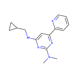 CN(C)c1nc(NCC2CC2)cc(-c2ccccn2)n1 ZINC000299837416
