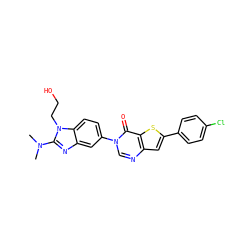 CN(C)c1nc2cc(-n3cnc4cc(-c5ccc(Cl)cc5)sc4c3=O)ccc2n1CCO ZINC000040568673