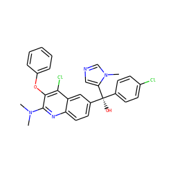 CN(C)c1nc2ccc([C@](O)(c3ccc(Cl)cc3)c3cncn3C)cc2c(Cl)c1Oc1ccccc1 ZINC000219787169