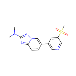 CN(C)c1nc2ccc(-c3cncc(S(C)(=O)=O)c3)cn2n1 ZINC000084669280