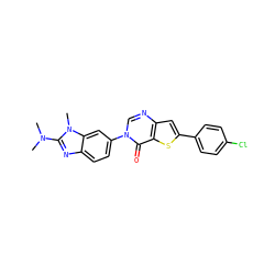 CN(C)c1nc2ccc(-n3cnc4cc(-c5ccc(Cl)cc5)sc4c3=O)cc2n1C ZINC000035801273