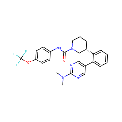 CN(C)c1ncc(-c2ccccc2[C@H]2CCCN(C(=O)Nc3ccc(OC(F)(F)F)cc3)C2)cn1 ZINC001772621232