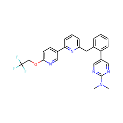 CN(C)c1ncc(-c2ccccc2Cc2cccc(-c3ccc(OCC(F)(F)F)nc3)n2)cn1 ZINC000230521776