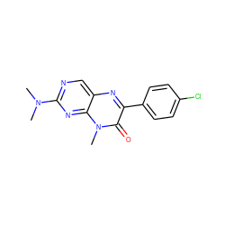 CN(C)c1ncc2nc(-c3ccc(Cl)cc3)c(=O)n(C)c2n1 ZINC000004239169